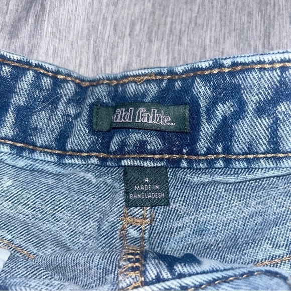 Wild Fable Y2K Distressed Hi Waisted Button Fly Cut Off Blue Jean Shorts Size 4 - Picture 6 of 8